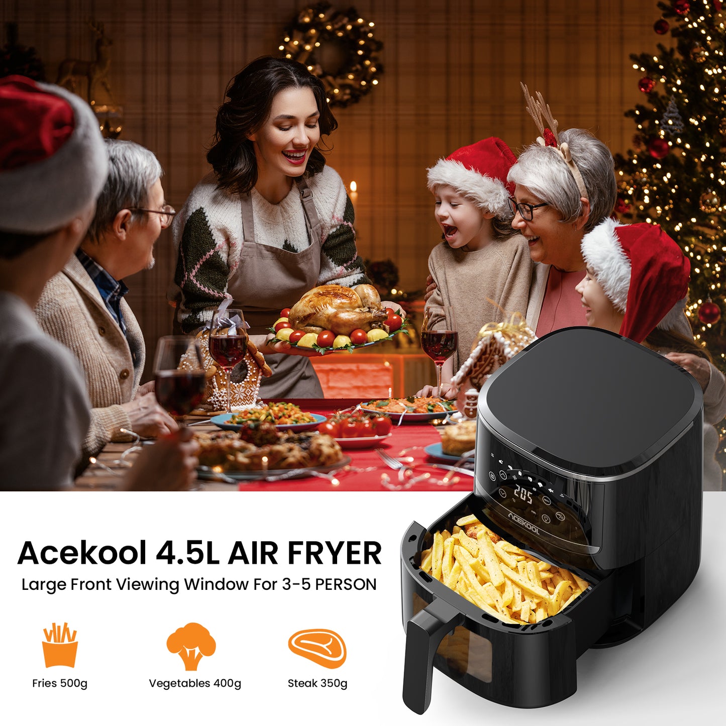 5QT Air Fryer Oven Combo - 10-in-1 Digital Touchscreen Cooker