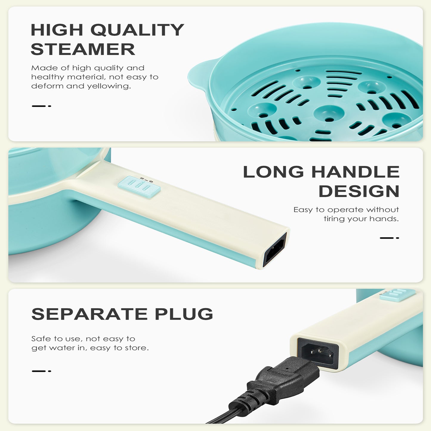 850W Electric Pot: Non-Stick, Dual Power, Portable