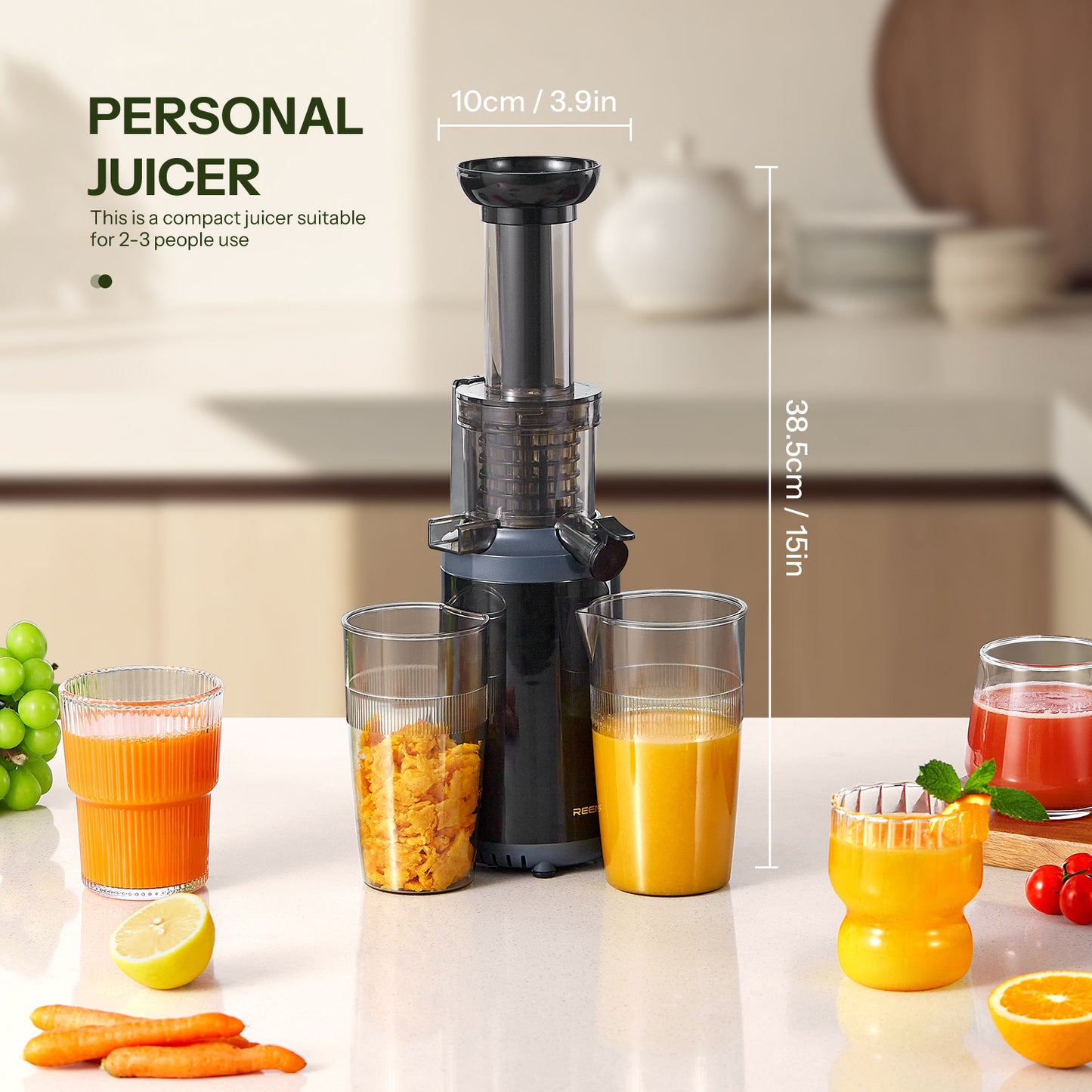 Masticating Juicer Cold Press, Compact & Nutrient-Rich