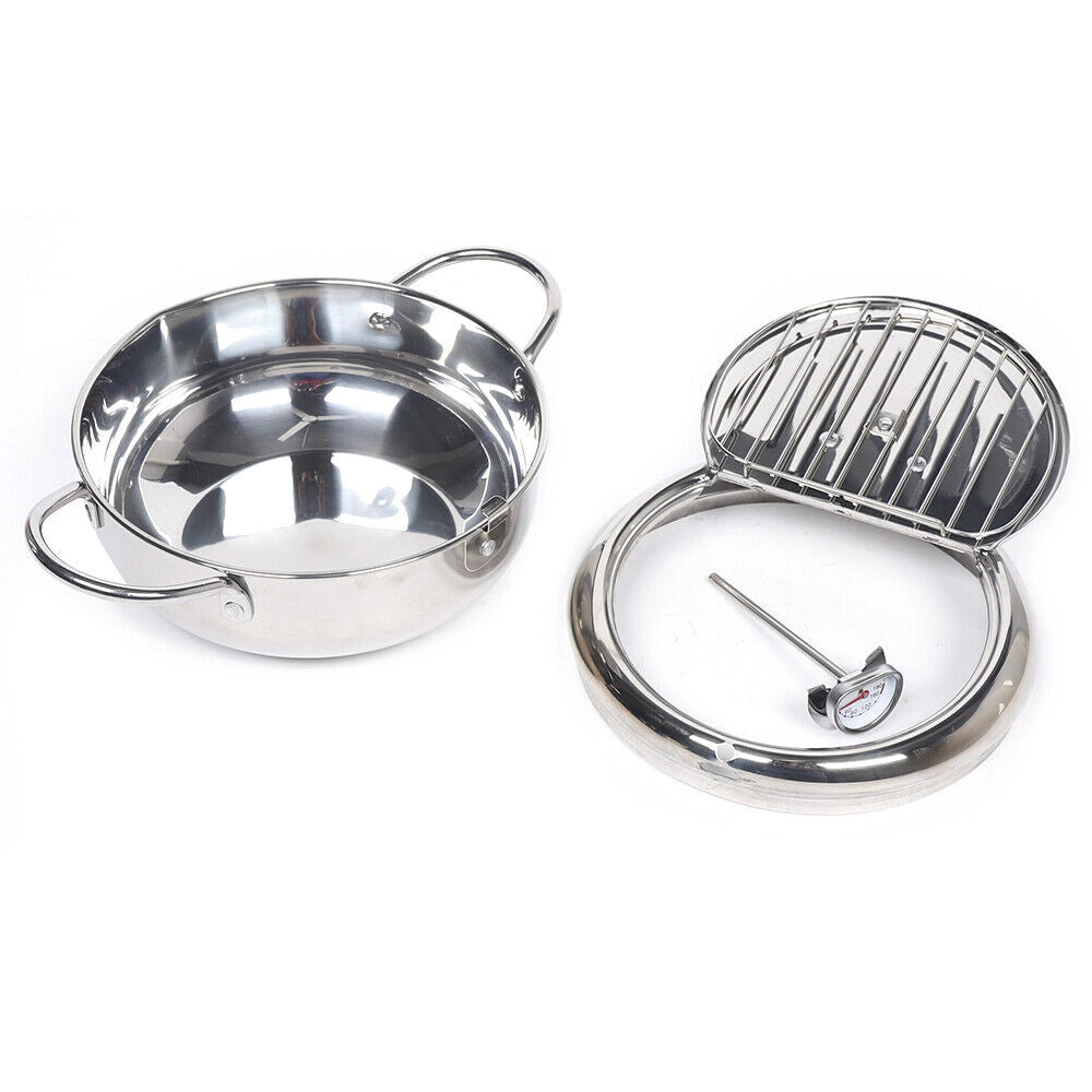 Stainless Steel Deep Fryer Pan - 2.2L with Temp Control