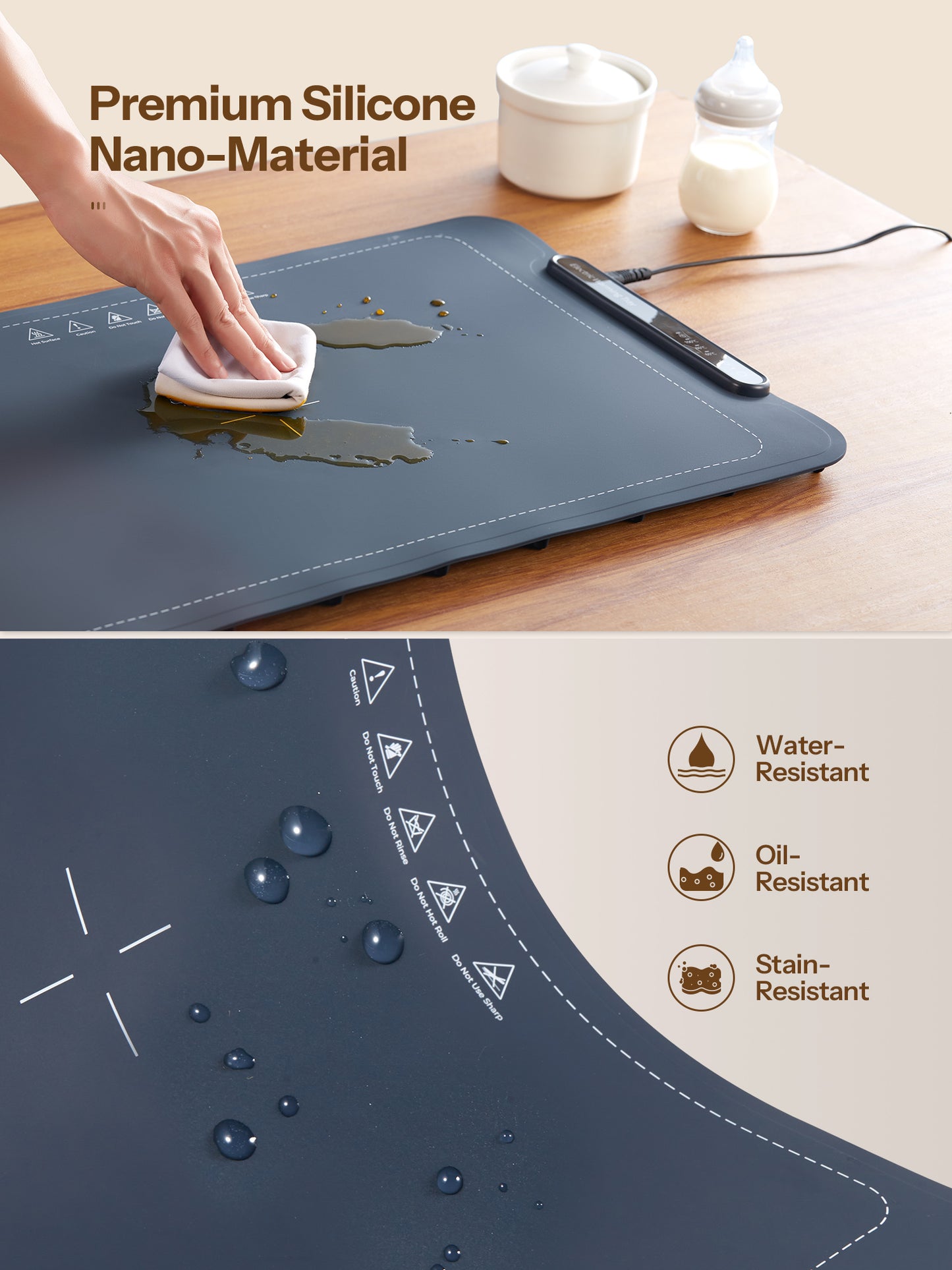Electric Warming Tray - Rapid Heat, Portable & Rollable Design