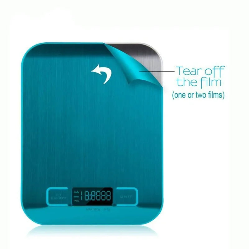 Digital Kitchen Scale 5kg - Slim, Precise, Stainless Steel