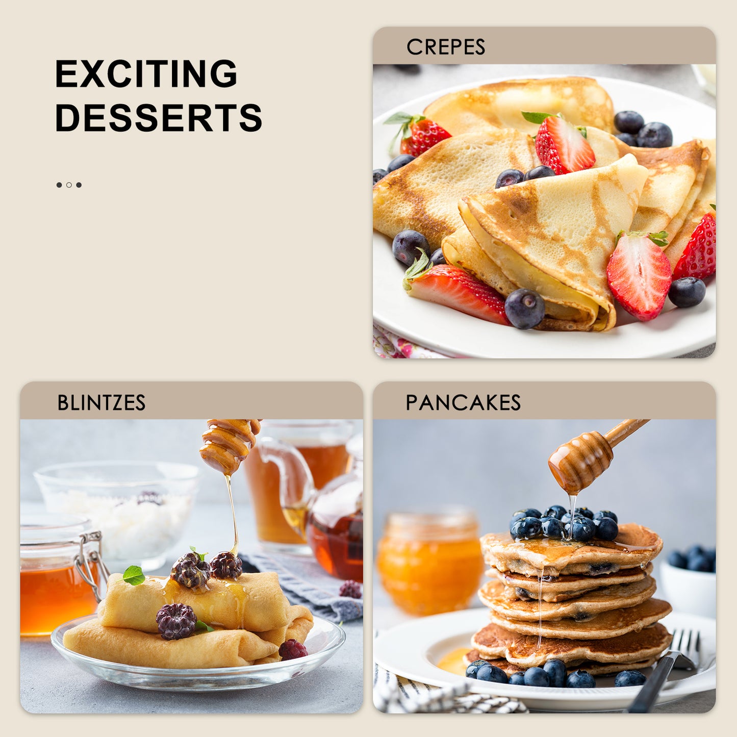 Crepe Maker Machine 12" Nonstick Electric Griddle