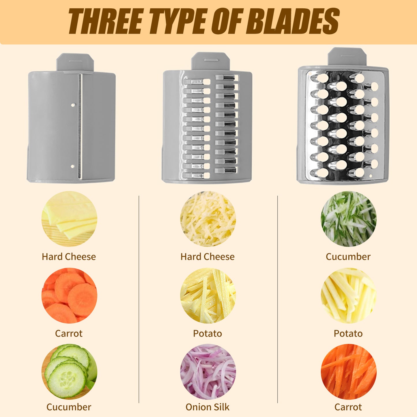 Electric Cheese Grater & Slicer Shredder - 5-in-1 Food Processor
