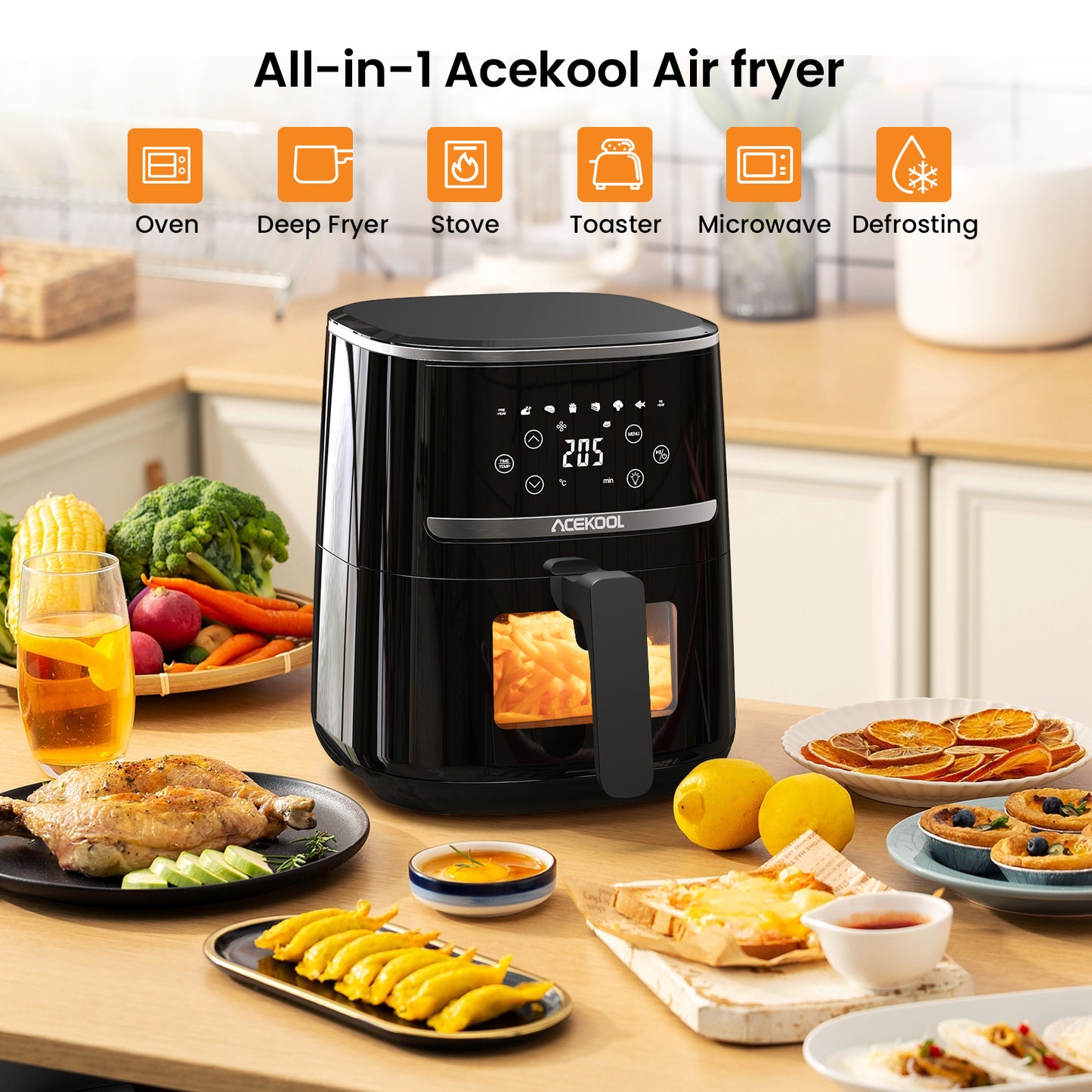 5QT Air Fryer Oven Combo - 10-in-1 Digital Touchscreen Cooker