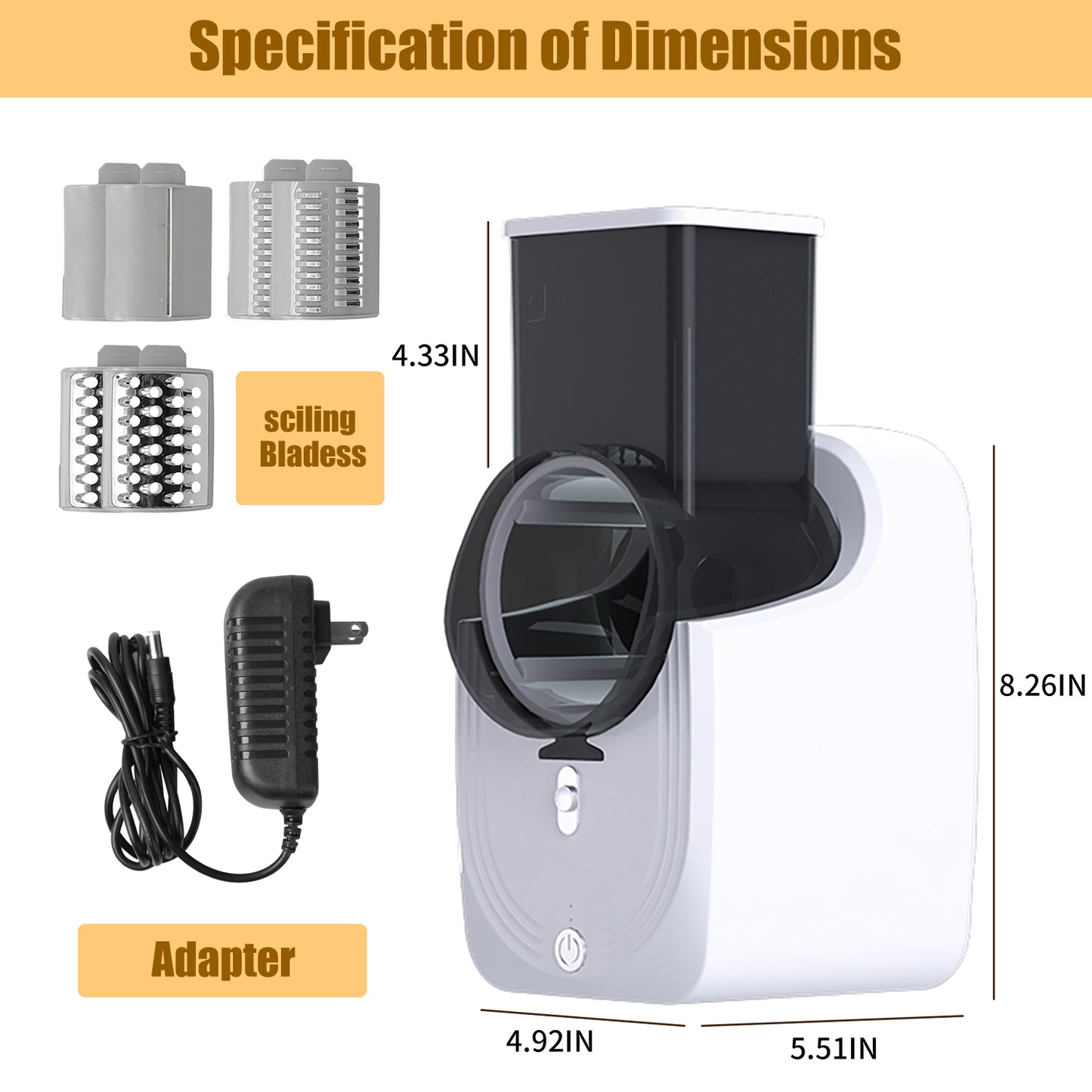 Electric Cheese Grater & Slicer Shredder - 5-in-1 Food Processor