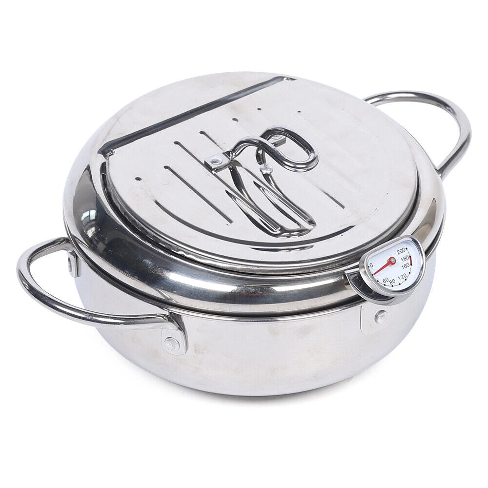 Stainless Steel Deep Fryer Pan - 2.2L with Temp Control
