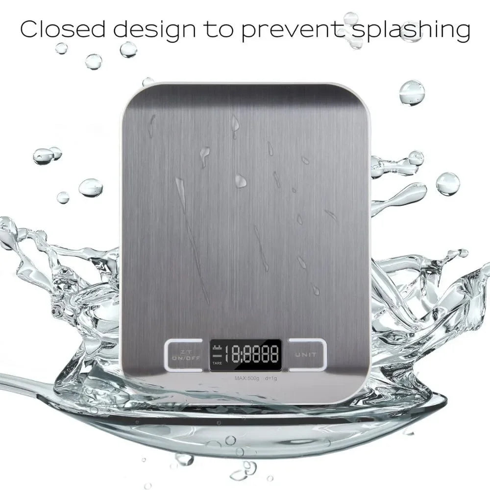 Digital Kitchen Scale 5kg - Slim, Precise, Stainless Steel
