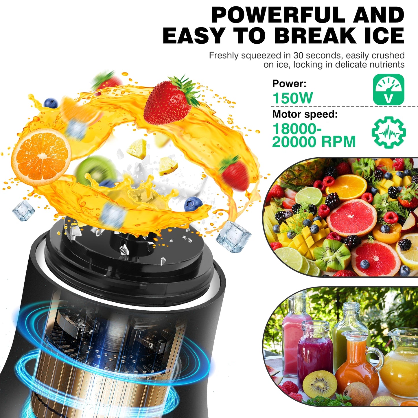 Portable Mini Blender 600ml - USB Rechargeable Smoothie Maker