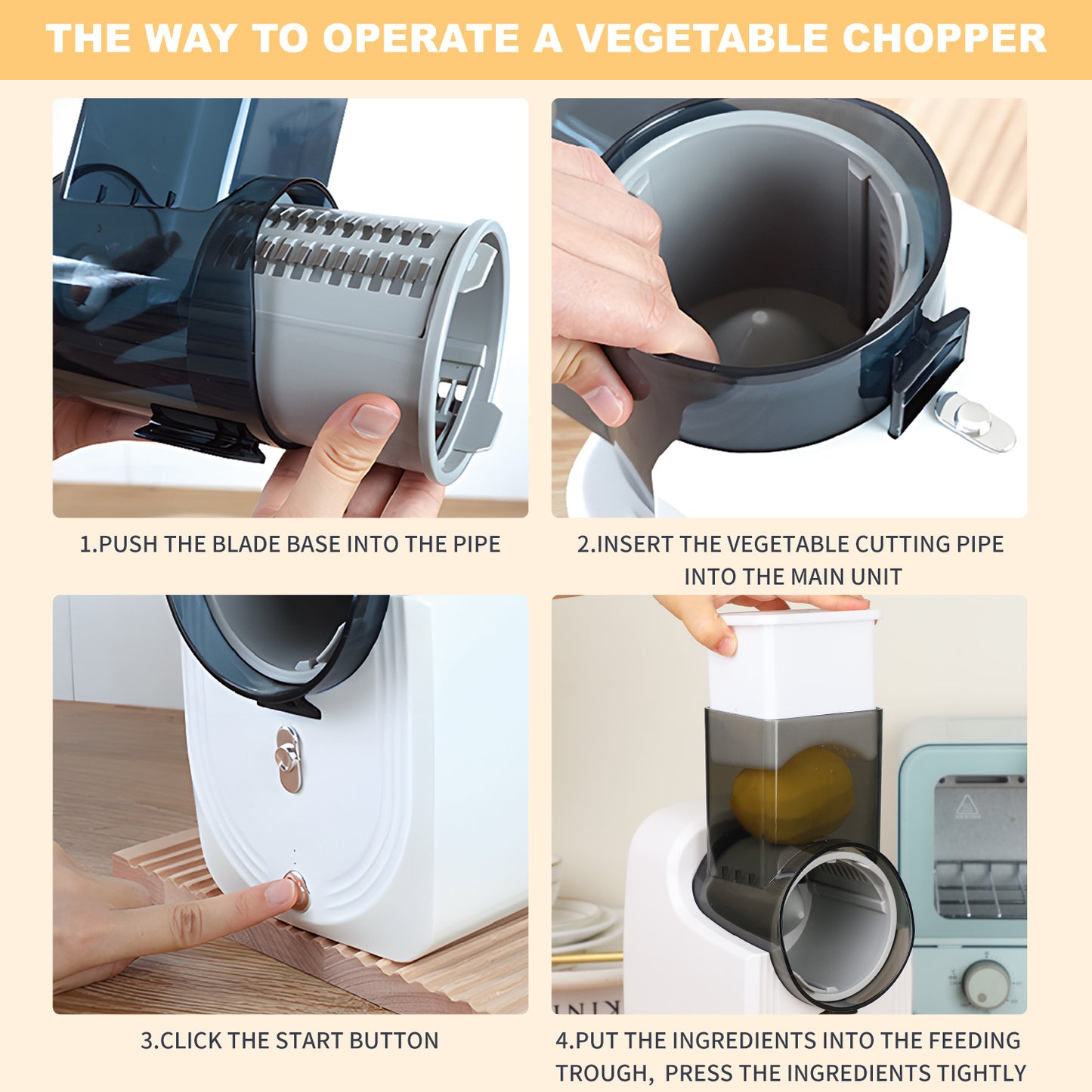 Electric Cheese Grater & Slicer Shredder - 5-in-1 Food Processor