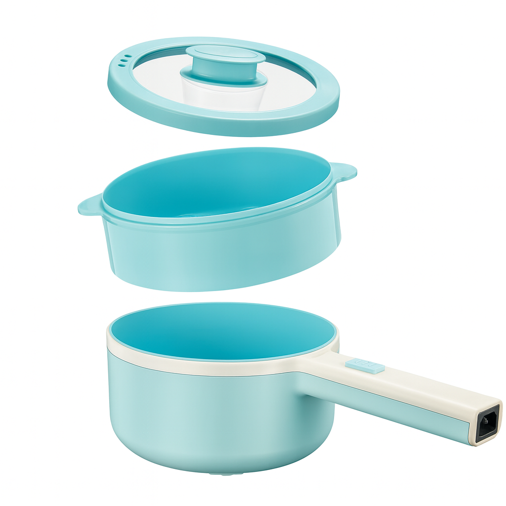 850W Electric Pot: Non-Stick, Dual Power, Portable