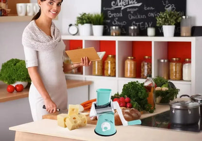 Rotary Vegetable Slicer - Cheese Grater with 3 Drums