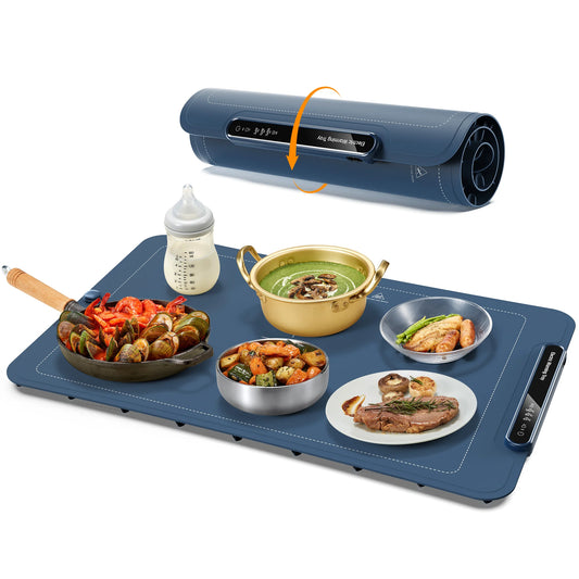 Electric Warming Tray - Rapid Heat, Portable & Rollable Design