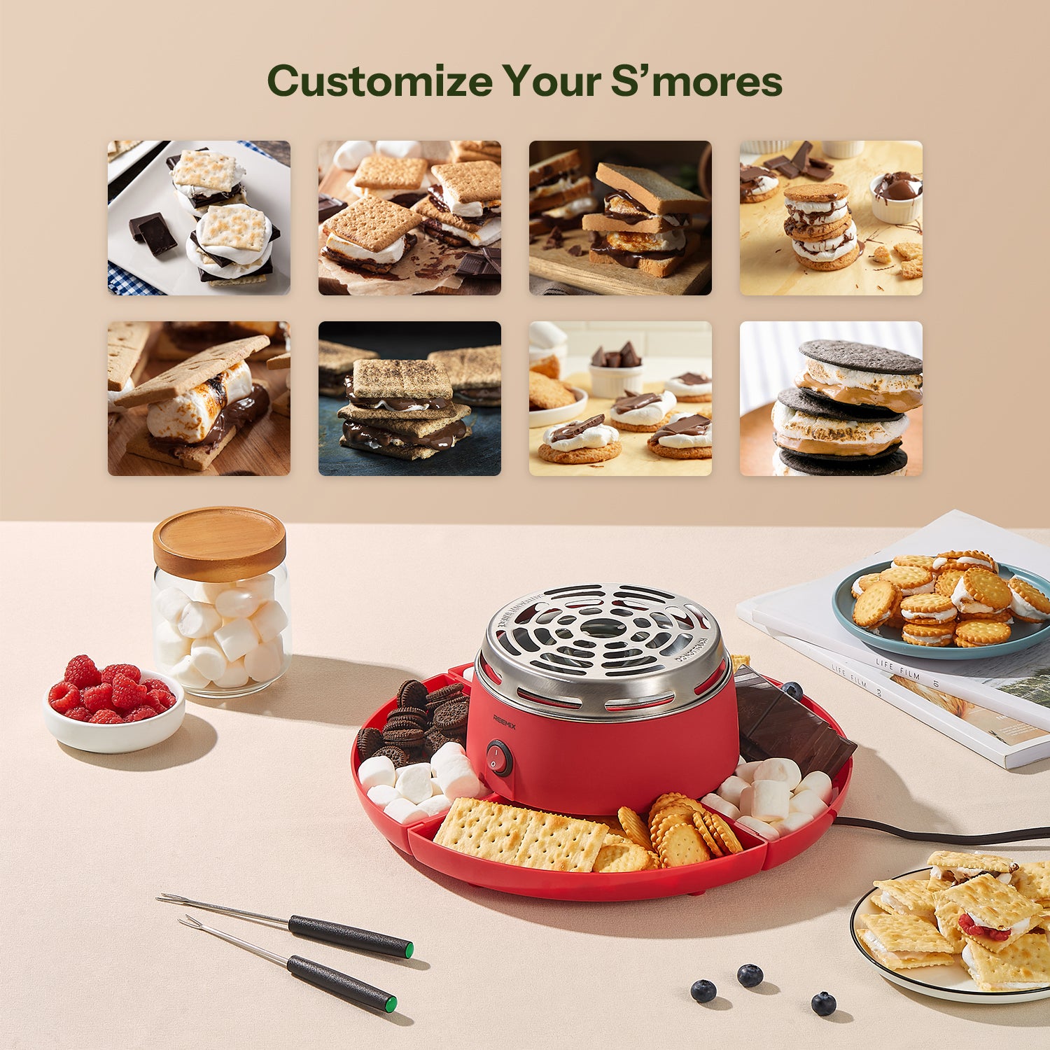 Indoor S'mores Kit - Flameless Roaster with Accessories