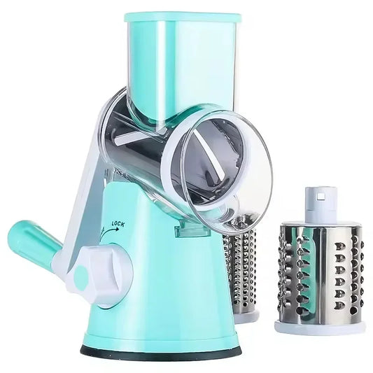 Rotary Vegetable Slicer - Cheese Grater with 3 Drums