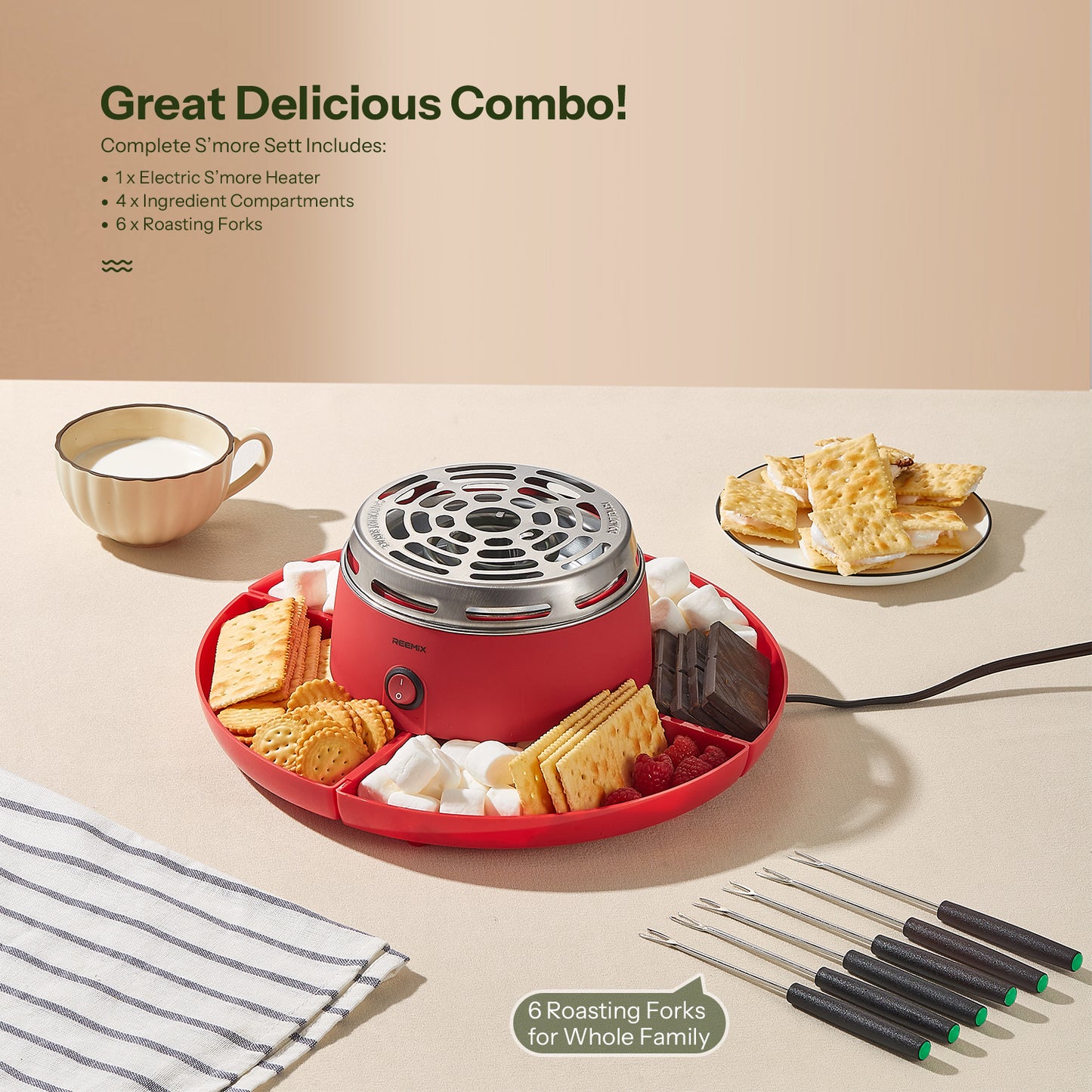 Indoor S'mores Kit - Flameless Roaster with Accessories
