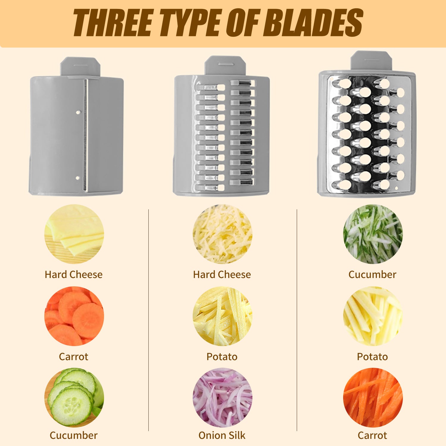 Electric Cheese Grater & Slicer Shredder - 5-in-1 Food Processor