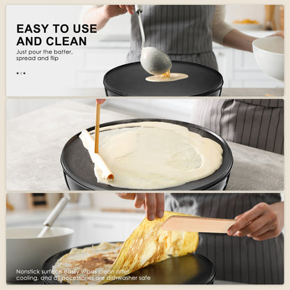 Crepe Maker Machine 12" Nonstick Electric Griddle