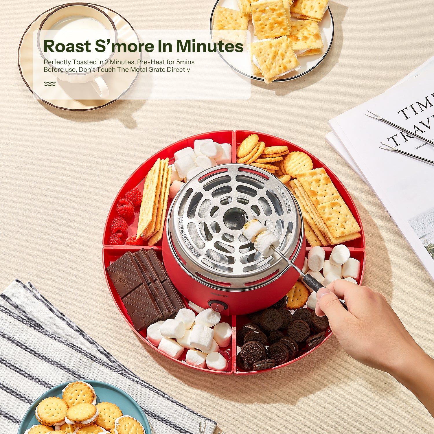 Indoor S'mores Kit - Flameless Roaster with Accessories