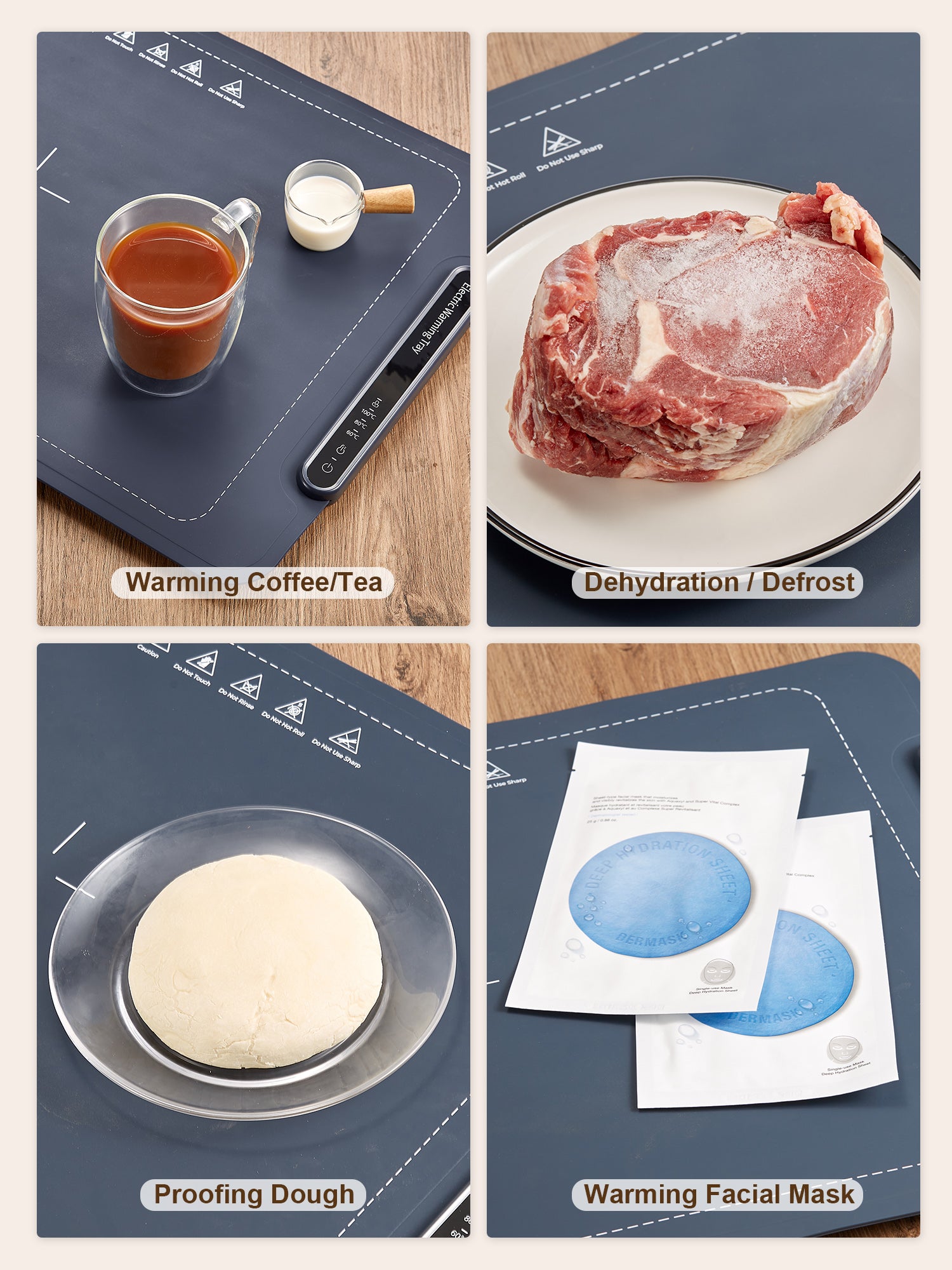 Electric Warming Tray - Rapid Heat, Portable & Rollable Design
