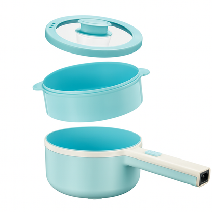 850W Electric Pot: Non-Stick, Dual Power, Portable